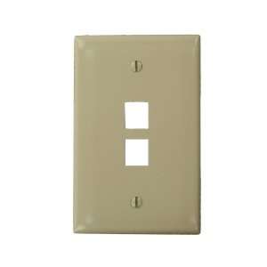   41091 2IN QuickPort Midsize Wallplate, Single Gang, 2 Port, Ivory