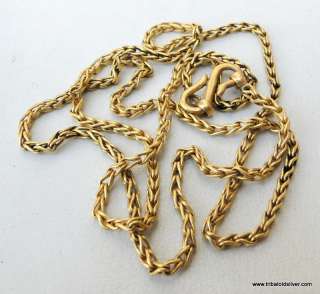 RARE! VINTAGE ANTIQUE SOLID 22K GOLD HANDMADE CHAIN NECKLACE RAJASTHAN 