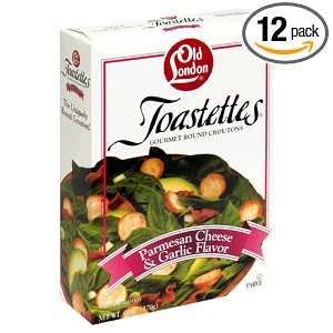Toastettes Round Croutons, Cheese & Garlic, 6 Ounce Boxes (Pack of 12 