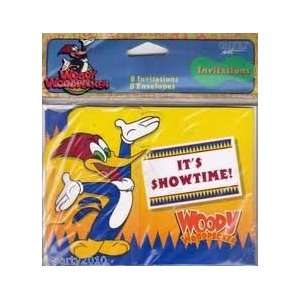 WOODY WOODPECKER Party Invitations & Envelopes ITS SHOWTIME! (8 Count 