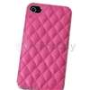 Pink Deluxe Leather Chrome Hard Case Cover for All Apple iPhone 4S 4G 
