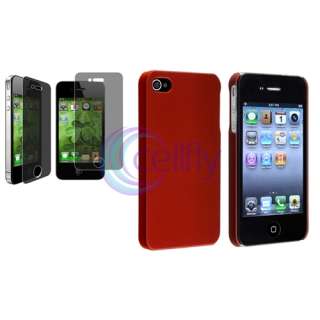 Red Snap On Case Cover+Privacy Filter Screen Protector For Apple 
