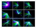 Output power: G:40mW@532nm+P:120mW@405nm. Green/Purple DPSS laser.