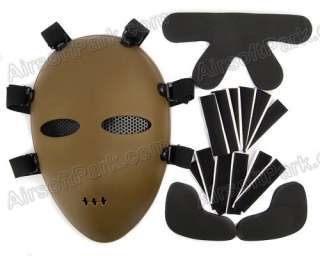 Tactical Full Face Killer Hard Plastic Mask with Mesh Goggle Tan 
