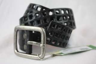 NWT Brave Beltworks DONIEL Black Square Leather Belt 30  