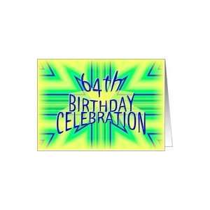  64th Birthday Party Invitation Bright Star Card: Toys 