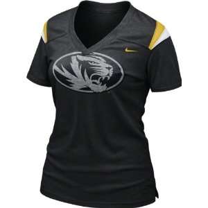 Missouri Tigers Womens Black Nike Football Replica T Shirt:  