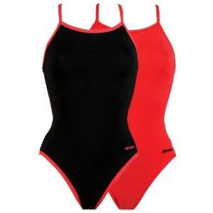  Dolfin All Poly Reversible Solid Swimsuit Outside BLACK 