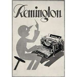  1928 Print Remington Typewriter Typing Andre Wilquin Ad 