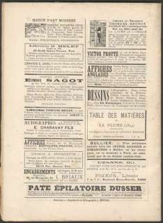 La Plume Magazine #153 LArt Limousin Illustrated 1895  