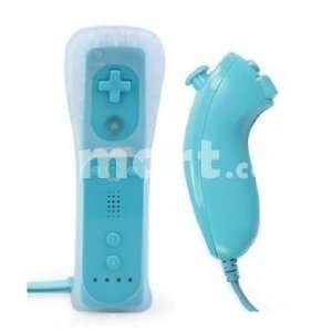 Remote with Motion Plus & Silicone Sleeve + Nunchuk Controller for Wii 