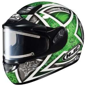   CS R1 Snowmobile Helmet Daggar Electric Shield Mc 4 Green: Automotive