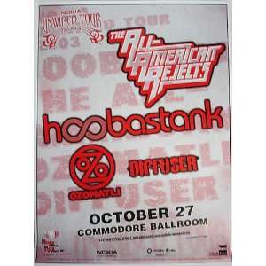  All American Rejects Hoobastank Original Concert Poster 