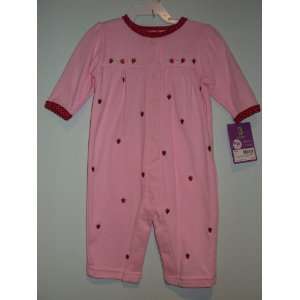   Pink Strawberry Easy entry Sleep & Play Footless Jumpsuit 9 Months