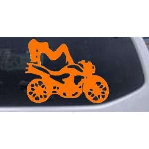  Orange 3in X 3.9in    Sexy Chic Girl Woman on Motorcycle 