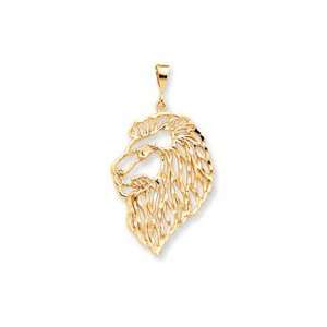  10k Solid Diamond Cut Lions Head Charm: West Coast Jewelry 