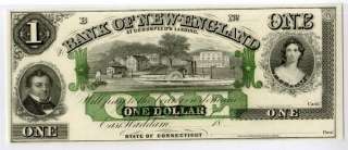 US Paper Money 1800s Obsolete Bank of New England $1 Note  