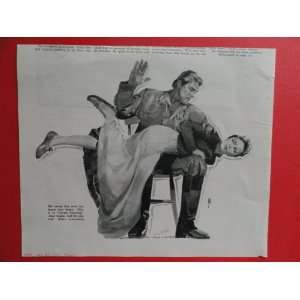 Beall Art, 1940 Print Art (man/spanking woman) Orinigal Vintage 