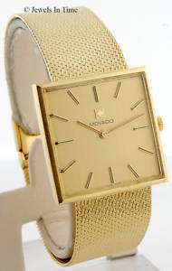 Movado 18k Yellow Gold Mens Bracelet Watch  