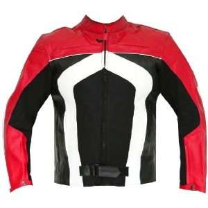 NEW RAZER MENS MOTORCYCLE LEATHER JACKET ARMOR Red L 