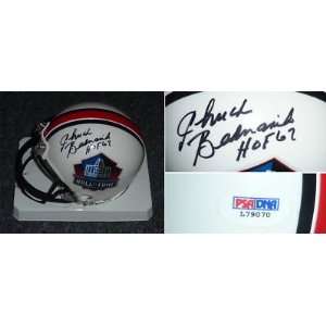  Chuck Bednarik Signed Mini Helmet   HOF PSA COA 