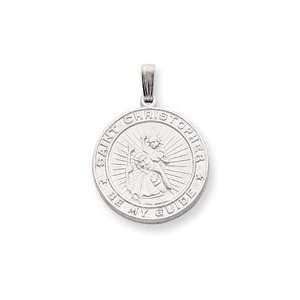   Large Round St. Christopher Medal Necklace Kelly Waters Jewelry