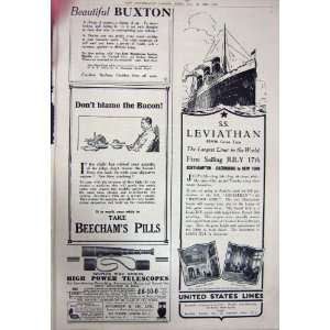  1923 ADVERTISEMENT BEECHAMS PILLS TELESCOPE SHIP LINER 