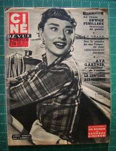 FRANCE 1955 Audrey Hepburn MAGAZINE Cine Revue X LARGE  