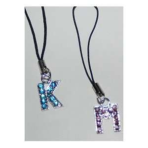    Rhinestone Initial Cell Phone Charms Cell Phones & Accessories