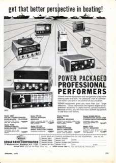Sonar Radio Corp Marine Equipment Vintage 1970 Ad  