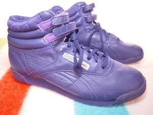 1990s Vintage REEBOK Classics Purple Leather Aerobic Shoes 40.5 US 9.5 