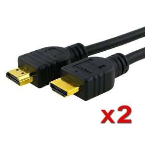  2 x High Speed HDMI Cable 1.8 Meter (6 Ft) Gold Plated V1 