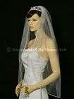 1T White Elbow Length Beaded Edge Bridal Wedding Veil items in Venus 