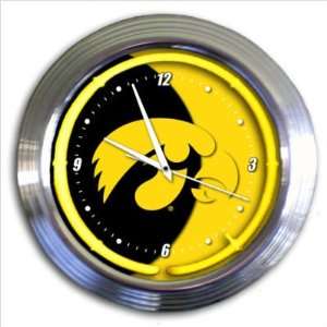  Sports Fan Products College 14in Neon Clock Iowa: Home 