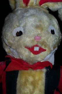 Vtg 1950s Yellow Easter Bunny Rabbit Stuffed Animal Plush Doll Uncle 