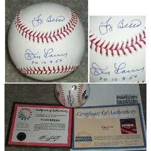 Yogi Berra Don Larsen Signed Dated Baseball:  Sports 