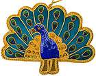 Indian Peacock Hand Made Ornament Crossroads Trade Fair