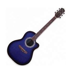  41 Blue Cutaway Acoustic Folk Guitar 82000027: Musical 