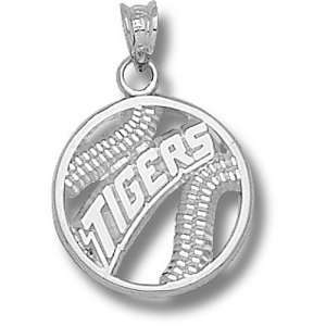 Louisiana State University Tigers Pierced Baseball Pendant (Silver)