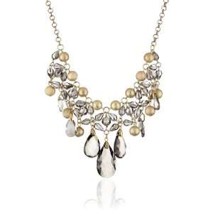  Leslie Danzis Gold Tone Beaded Statement Necklace: Jewelry