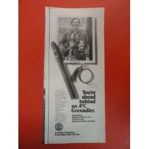  A&C Grenadier cigar Print Ad. man/boy fishing poles.1972 