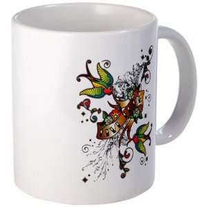  Mug (Coffee Drink Cup) Live Free Birds   Peace Symbol Sign 