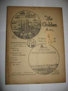   Age Magazine April 21 1926 #172 Jehovah Watchtower Mag VHTF  