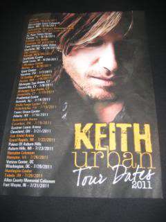 Keith Urban Tour Dates 2011 Concert T Shirt XL  