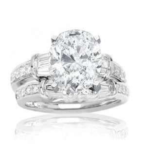  1.44 Carat Baguette And Round Diamonds Engagement Ring 