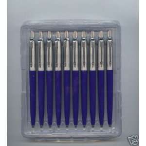    Pack of 10 Parker Jotter Blue Ballpoint Pens: Office Products