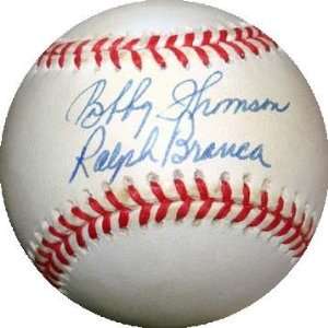  Signed Bobby Thomson Baseball   Ralph Branca &: Sports 
