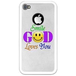   iPhone 4 or 4S Clear Case White Smile God Loves You: Everything Else