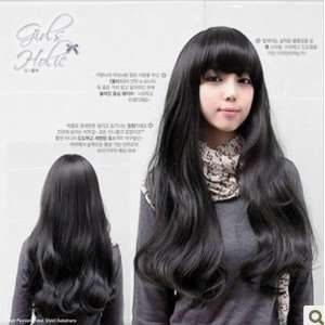  Sweet Long Black Curly Wavy Cosplay Hair Wig Wa72: Beauty