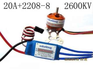 2600KV Outrunner Brushless Motor A2208_8T+ ESC 20A  